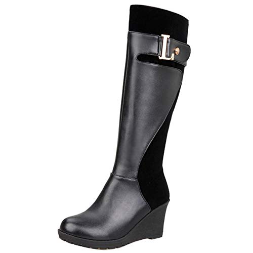 Cocey Damenmode Stiefel mit Keilabsatz (Schwarz, 37 EU) von Cocey