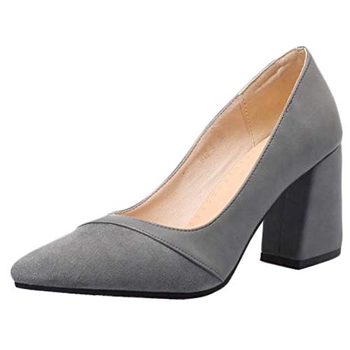 Cocey Elegant Pumps Hochzeit Schuhe Business Schuhe mit Absatz (Grau, 37 EU) von Cocey