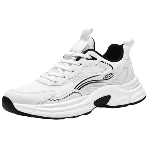 Cocey Herren Chunky Dad Sneaker - Retro Style Atmungsaktive Schuhe mit PU-Sohle für Freizeit und Sport(Weiß, 41) von Cocey