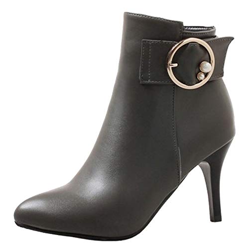 Cocey Mode Damen Kurzschaft Stiefel mit Dünner Absatz (Grau, 37 EU) von Cocey