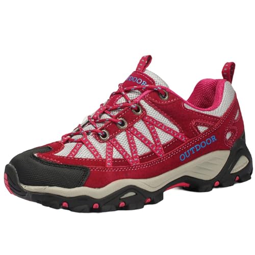 Cocey Mode rutschfeste, stoßdämpfende Outdoor-Wanderschuhe für Paare, Wanderschuhe (Rot, 38 EU) von Cocey
