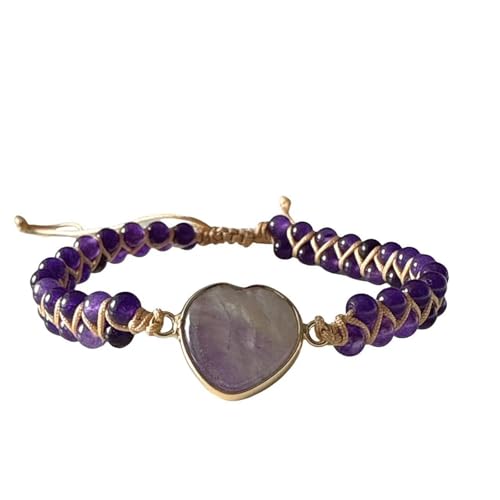 Cocey Naturstein Armband mit Knoten: Boho-Design für Stadtausflüge & Offene Abende (Lila) von Cocey