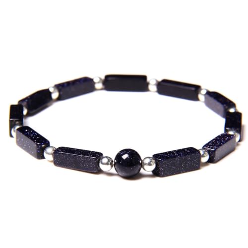 Cocey Naturstein Armband: Geometrisches Design für Stadtspaziergänge & Kulturfesttage (Marineblau) von Cocey