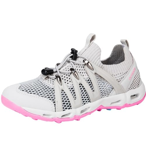 Cocey Unisex Drainage Wanderschuhe: Leichte Freizeitschuhe (Lichtgrau, 35 EU) von Cocey