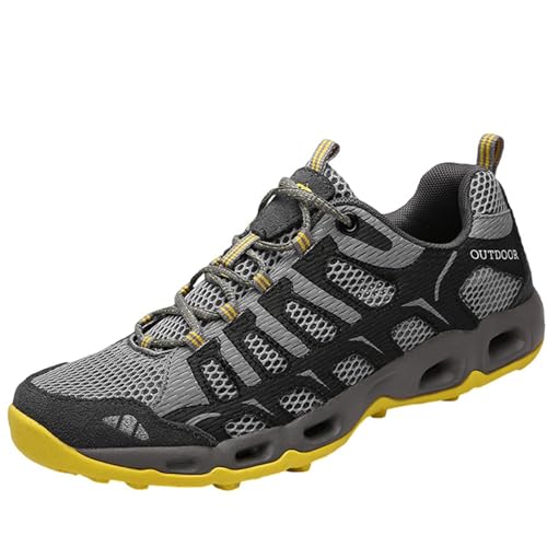 Cocey Unisex Sommer Wanderschuhe: Drainage Mesh Schuhe (Dunkelgrau, 45 EU) von Cocey