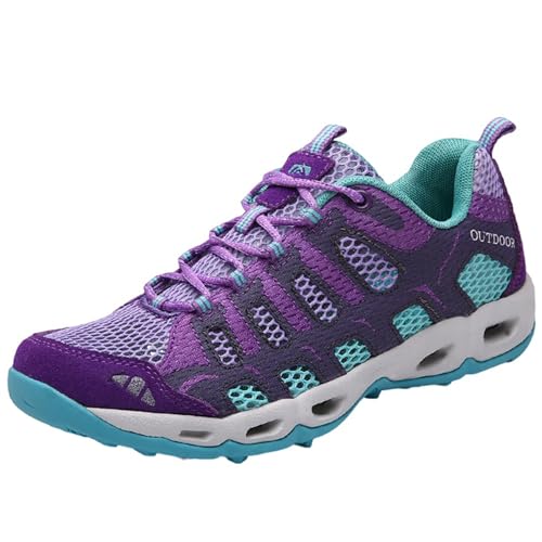 Cocey Unisex Sommer Wanderschuhe: Drainage Mesh Schuhe (Lila, 37 EU) von Cocey