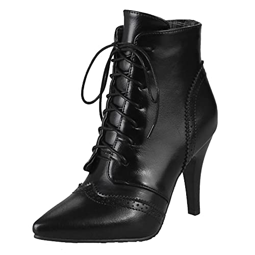 Cocey West Damen Knöchelschuhe mit Stilettoabsatz und Spitzer Zehenpartie(Schwarz, 49EU) von Cocey