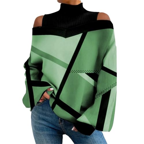 Cocila Damen Schluppenbluse Weiss, Sweatshirt Ohne Kapuze, Schwangerschaftsoberteil Dunkelgrün, Spaghetti Tops, Große Größen Sale von Cocila