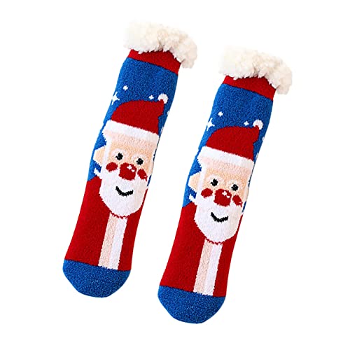 Cocila Arbeitssocken Herren Damen Bodensocken Gefütterte Socken Winterweiche Haussocken Hausschuhe Superwarme Unisex-Fuzzy-Socken Geschenke Für Männer Lustig (Blue, One Size) Weiße Tennissocken von Cocila