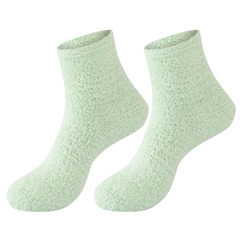Cocila Arbeitssocken Herren Damen Flauschige Gemütliche Slipper-Socken Für Warme Weiche Winter-Plüsch-Schlafsocken Kleidung Mädchen Socken Tennissocken 35-38 Strümpfe Grün Einheitsgröße Schwarz von Cocila