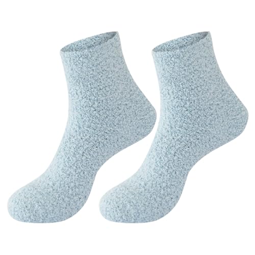 Cocila Arbeitssocken Herren Damen Flauschige Gemütliche Slipper-Socken Für Warme Weiche Winter-Plüsch-Schlafsocken Kleidung Mädchen Socken Weiß Lang Damenstrümpfe Schwarze Blau Einheitsgröße von Cocila