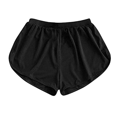 Cocila Badeshorts Damen High Waist Gerippt Bikinihose Sommer Locker Kurze Badehose Schnell Trocknend Strandshorts Schwimmhose Lässige Boardshorts Sporthose von Cocila