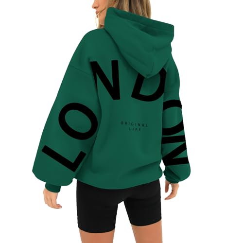 Black of Friday Angebote 2024 Kleidung Star Letter Print Zip Up Loose Hoodie Strickjacke Mit Kaputze Damen Sweatshirt Jacke Damen Baumwolle Pullover Mit Schrift Damen Mode Sale Sale von Cocila