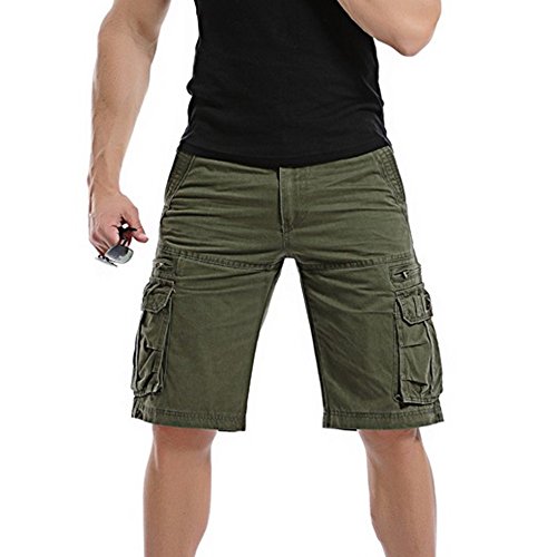 Cocila Cargo Shorts Herren Vintage High Waisted Vintage Freizeitshorts Einfarbige Radler Shorts Locker Passform Arbeitshose Bequeme Badeshorts von Cocila