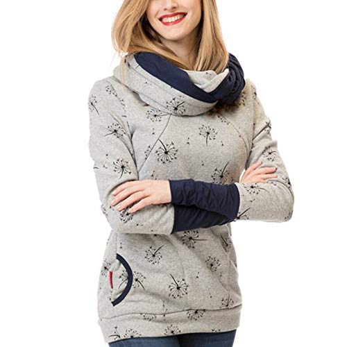 Cocila Damen 3in1 Vor Während und Nach Umstands Kaputzenpulli Still-Pullover mit Kaputz Umstandskleidung Stillmode Pregnant Hoodie Sweatershirt Maternity Breastfeeding Nursing Jumper Top von Cocila