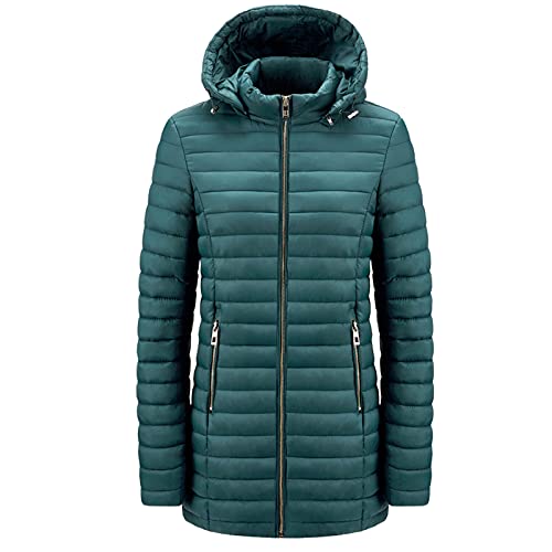 Cocila Damen Daunenmantel Wärmende Outdoor-Jacke Übergangsjacke Steppjacke Steppmantel Wetterfestes Multitalent Damenmantel Parka Jacke Daunenjacke Winterjacke Kapuzenjacke von Cocila