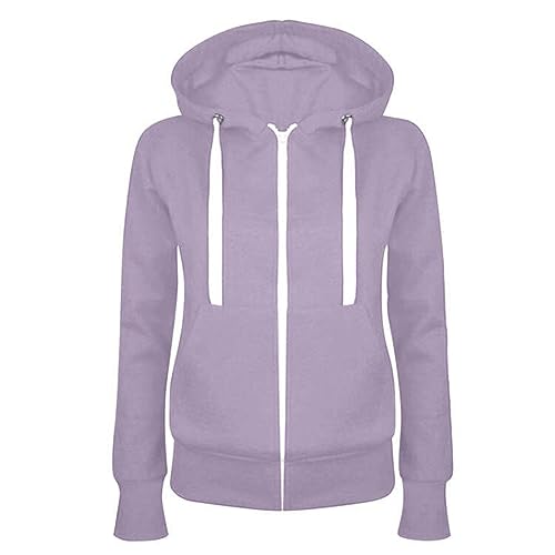 Cocila Damen Kapuzenpullover Sweatjacke Zip Sweatshirt mit Taschen Kapuzenjacke Kapuzenpulli Langarm Kapuze Hoodie Sport Oberteil von Cocila