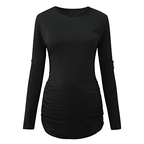 Cocila Damen Stillshirt Umstandstop Still Tops Umstandsbluse Stilloberteile Schwangere Nursing Tops Langarmshirt Schwangere Tunika zum Stillen Lose Umstandstops Schwangerschafts Kleidung von Cocila