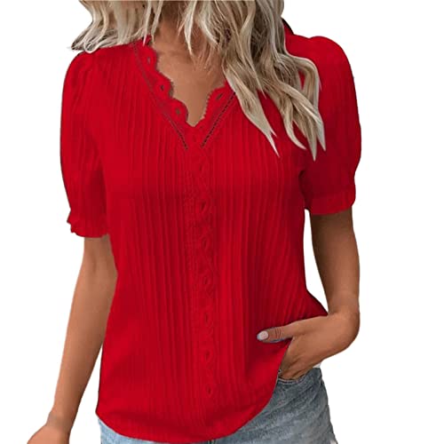 Cocila Day Prime 2025 Angebote T-Shirt Damen Kurzarmshirt Tops Für Große Größen Feinripp Blusenhemd Oversize Duenner Pullover Meine Bestellung Anzeigen T Shirt mit V-Ausschnitt Kurzärmeliges von Cocila