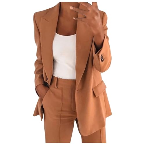 Cocila Hosenanzüge für Damen Elegant Blazer Anzug Set Einfarbig Langarm Streetwear Zweiteilig Hosenanzug Business Modern Anzughose Revers Slim Fit Sportlich Büro Outfit Sommer Freizeitanzug Cocila Hosenanzüge für Damen Elegant Blazer Anzug Set Einfarbig Langarm Streetwear Zweiteilig Hosenanzug Business Modern Anzughose Revers Slim Fit Sportlich Büro Outfit Sommer Freizeitanzug von Cocila