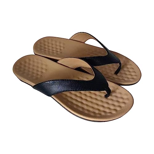 Kleider Angebot Sale Ladies Orthopedic Sandals Flip Flops Damen Mit Fussbett Sandalen Lose Einlagen Weite H Pantoffeln Weiss Sandaletten Wechselfußbett Zehensteg-Pantoletten Für Hausschuhe von Cocila