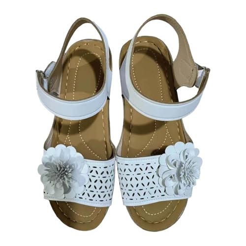 Cocila Last Minute Angebote Tan Sandals For Women Ladies Flip Flops Size 4 Weiße Sandalen Damen Flach Holzpantoffeln Herren Sandale Mit Wechselfussbett Pantoletten Weiches Fußbett Barfuss Hausschuhe von Cocila