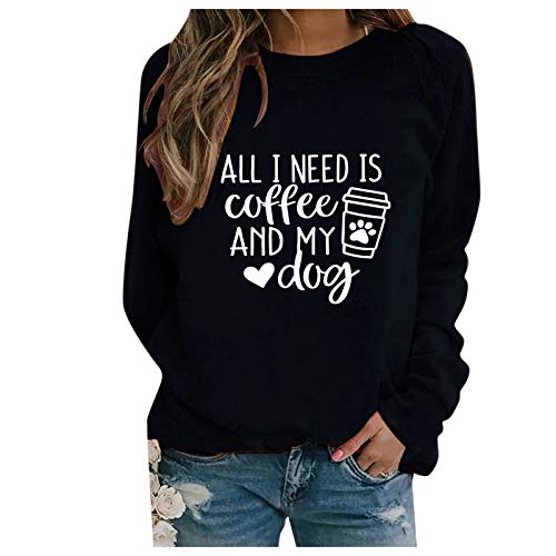 Cocila Pullover Damen Langarm Tshirt Große Größen Tunika Tops Lang Teenager Mädchen Oberteile Top Rundhals Bedruckte Pullover Longshirt Bluse Locker Passform Oberteile Tops von Cocila