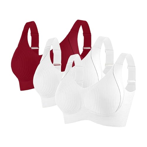 Cocila Push Up BH Weich Vollschalen Büstenhalter Ohne Bügel Nahtlos Bustier Starker Halt Atmungsaktiv Sport-BH Gepolstert Shaping Unterwäsche Mit V-Ausschnitt Seamless Yoga-BHS von Cocila