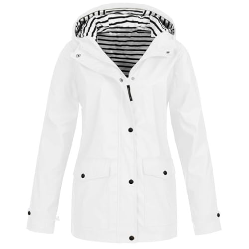 Cocila Regenjacke Damen Wasserdicht Atmungsaktiv Windbreaker mit Kapuze Dünne Leicht Jacke Winddicht Regenmantel Wanderjacke Kapuzenpullover Übergangsjacke für Wandern Radfahren Camping Reisen von Cocila