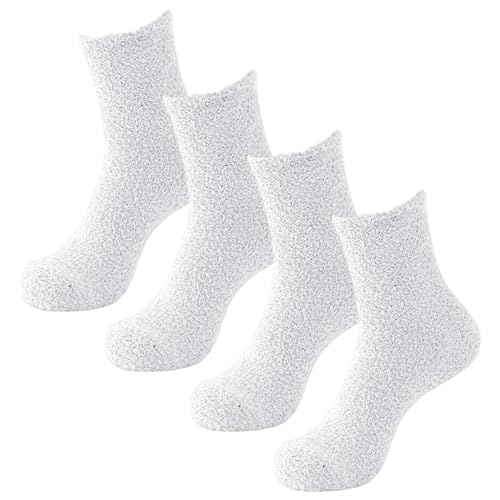 Cocila Sneaker Socken Damen Herren Flauschige 2 Paar Gemütliche Slipper Lässige Für Warme Weiche Hüttenstrümpfe Bequeme Schlafsocken Strümpfe Baumwolle Weiß Einheitsgröße 39 Streifen Weisse von Cocila