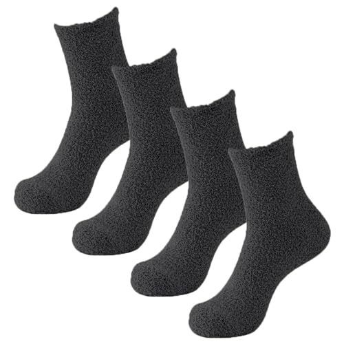 Cocila Sneaker Socken Damen Herren Flauschige 2 Paar Gemütliche Slipper Lässige Für Warme Weiche Hüttenstrümpfe Bequeme Schlafsocken Tennissocken 39-42 Weiß Gy2 Einheitsgröße Sportsocken von Cocila