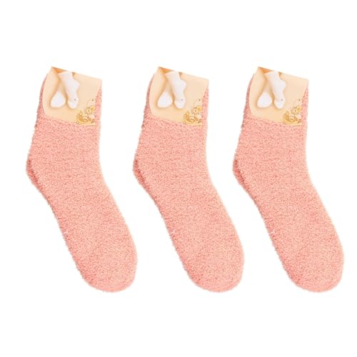Cocila Socken Herren Damen Flauschige Gemütliche Slipper-Socken Für Warme Weiche Winter-Plüsch-Schlafsocken Yoga 35-38 Lang Weiß Tennis 39-42 Tennissocken 43-46 Roségold Einheitsgröße Frottee von Cocila