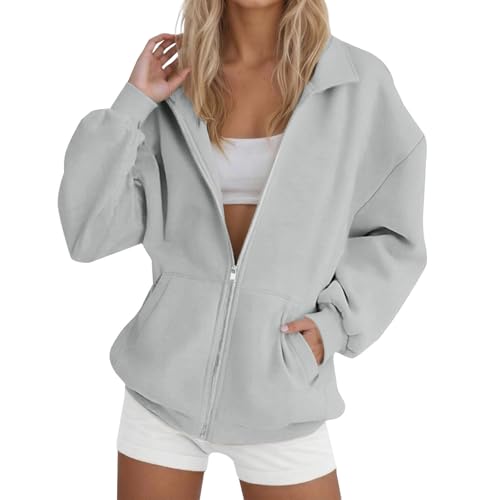Cocila Sweatjacke Damen Jacke Einfarbig Oversize Oberteile Zipper Sportjacke Frauen Langarm Sweatshirt-Jacke Leichte Sportjacken Damen-Jacken Stehkragen Herbst Sweatshirt Casual Bomberjacke Cocila Sweatjacke Damen Jacke Einfarbig Oversize Oberteile Zipper Sportjacke Frauen Langarm Sweatshirt-Jacke Leichte Sportjacken Damen-Jacken Stehkragen Herbst Sweatshirt Casual Bomberjacke von Cocila