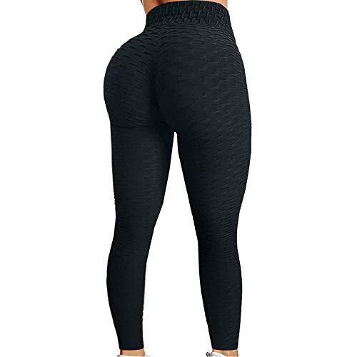 Cocila Tik Tok Leggings Damen Honeycomb Hohe Taille Leggings Sportleggings Slim Fit Anti Cellulite Push Up Yoga Pants Boom Booty Leggings mit Bauchkontrolle Jogginghose Laufhose von Cocila