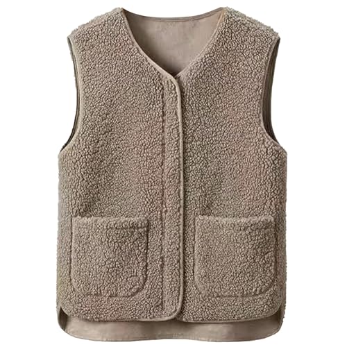 Cocila Weste Damen Ärmellose Fleeceweste Damen Einfarbig V-Ausschnitt Teddyfleece Jacke Herbst Winter Warm Ärmellos Teddy Weste Plüschweste Kurz Fellweste Leicht Casual Damenweste Teddyweste Outdoor Cocila Weste Damen Ärmellose Fleeceweste Damen Einfarbig V-Ausschnitt Teddyfleece Jacke Herbst Winter Warm Ärmellos Teddy Weste Plüschweste Kurz Fellweste Leicht Casual Damenweste Teddyweste Outdoor von Cocila