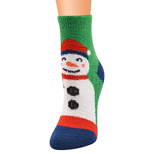 Cocila Wintersocken Herren Damen Schlafhausschuhe Verdicken Warme Weihnachtssocken Damenboden Rutschfeste Socken Gestreifte Schwarz (Red, M) 39-42 Baumwolle Tennissocken Schwarze Lange von Cocila