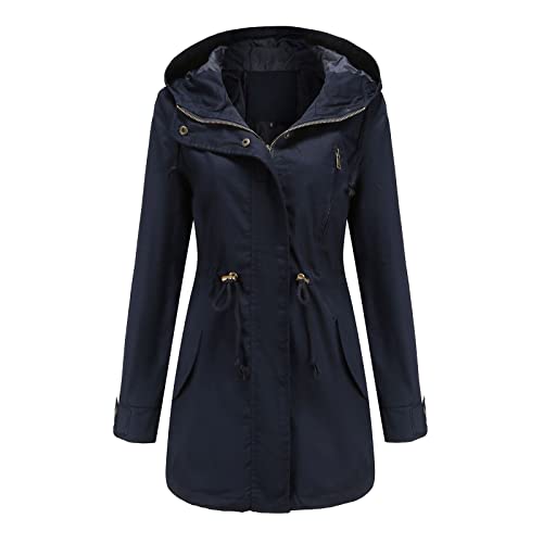 Sale Angebote Blitzangebote Steppmantel Damen Leicht Übergang Fishtail Winterparka Mit Futter Trenchcoat Damen Blau Winddichte Jacke Damen Extra Langer Regenmantel Meine Bestellung von Cocila