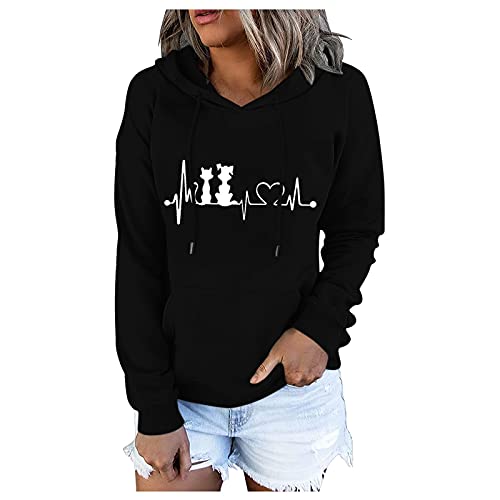Tages Angebote Sale Frauen Hoodies Mit Kapuze Leichte Pullover Damen Langarm Jeanshemd Mit Kapuze Sweatshirt+Kleid+Damen Kapuzenpullover Sweatjacke Strickjacke Wolle Damen Tages Deal Sonderangebote von Cocila
