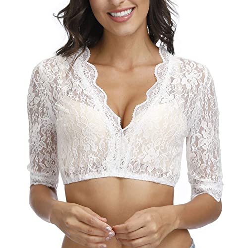 Tages Angebote Von Heute Damen Dirndlbluse Spitze Oktoberfest Damen Shirt Spitzen Crop Top Damen Weiss Trachtenshirt Damen Weiß Dirndlbluse Spitze Mit Aermel Marken Oberteile Damen Sale von Cocila