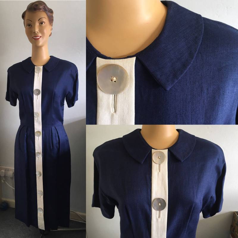 1950Er Jahre Laiglon Leinen Wiggle Kleid von CockADoodleVintage