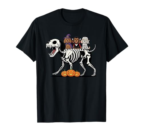 Cockapoo Skelett Mama Hexe Halloween Kinder Herren Damen T-Shirt von Cockapoo Lovers Cute Halloween Outfits Boy Girl