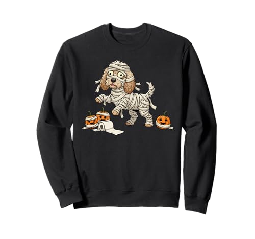 Lustiger Cockapoo Mummy Kürbis Halloween Kinder Herren Damen Sweatshirt von Cockapoo Lovers Cute Halloween Outfits Boy Girl