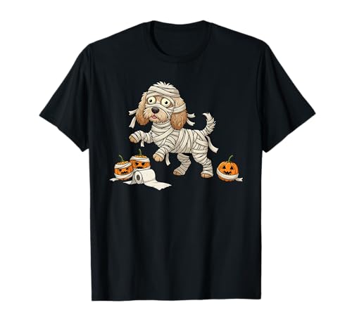 Lustiger Cockapoo Mummy Kürbis Halloween Kinder Herren Damen T-Shirt von Cockapoo Lovers Cute Halloween Outfits Boy Girl