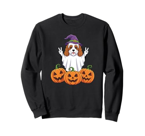 Lustiger Cockapoo Geist Kürbis Boo Halloween Kinder Herren Damen Sweatshirt von Cockapoo Lovers Halloween Ghost Pumpkin Outfits