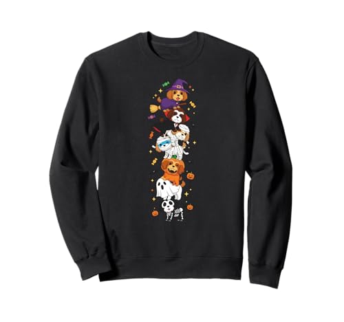 Lustiger Cockapoo Hexe Vampir Geist Halloween Kinder Herren Damen Sweatshirt von Cockapoo Lovers Halloween Skeleton Mummy Outfits