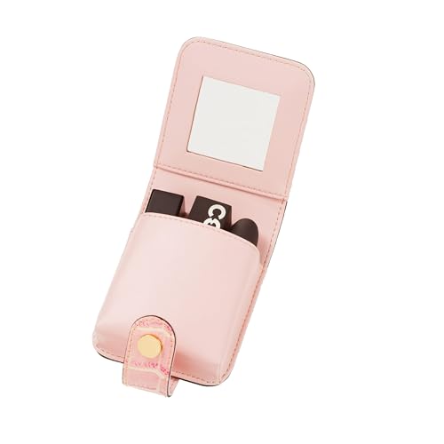 Cockatoo Leder-Lippenstift-Etui mit Spiegel, Make-up-Halter, tragbar, kleine Kosmetiktasche für Damen, weitere Farben, Mary's Rose Cockatoo Leder-Lippenstift-Etui mit Spiegel, Make-up-Halter, tragbar, kleine Kosmetiktasche für Damen, weitere Farben, Mary's Rose von Cockatoo