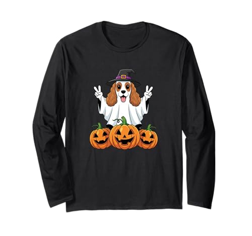 Cocker Spaniel Ghost Pumpkin Boo Halloween Kinder Herren Damen Langarmshirt Cocker Spaniel Ghost Pumpkin Boo Halloween Kinder Herren Damen Langarmshirt von Cocker Spaniel Dog Halloween Ghost Pumpkin Outfits