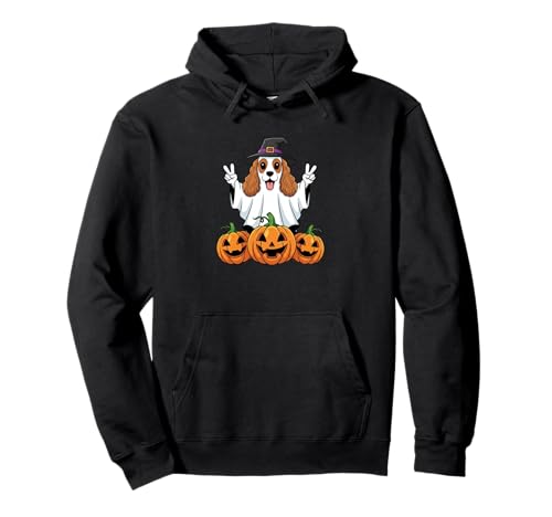 Cocker Spaniel Ghost Pumpkin Boo Halloween Kinder Herren Damen Pullover Hoodie von Cocker Spaniel Dog Halloween Ghost Pumpkin Outfits