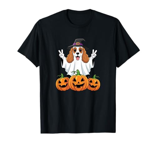 Cocker Spaniel Ghost Pumpkin Boo Halloween Kinder Herren Damen T-Shirt von Cocker Spaniel Dog Halloween Ghost Pumpkin Outfits