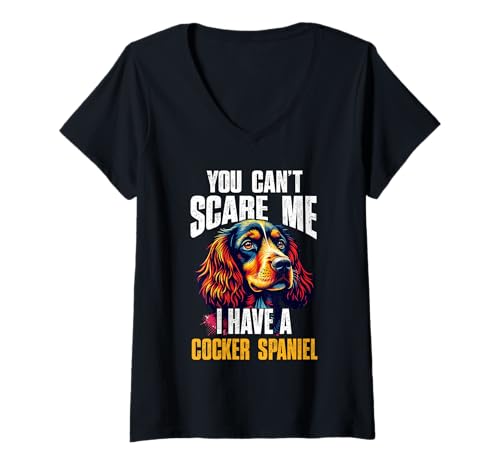 Damen Cocker Spaniel Hund T-Shirt mit V-Ausschnitt Damen Cocker Spaniel Hund T-Shirt mit V-Ausschnitt von Cocker Spaniel Gifts for Men and Women